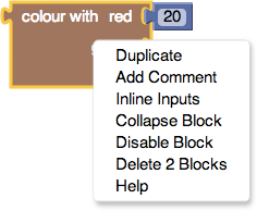 Block colour, Blockly